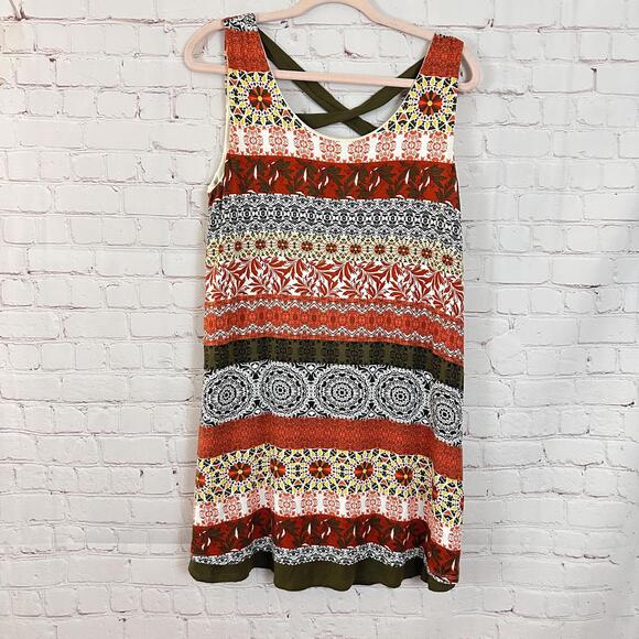 Dept 222 Boho Dress with Cross Back‎ Women's Size Petite Large - Picture 1 of 3